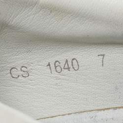 Pre Owned Dolce & Gabbana Navy Blue/White Suede and Leather Low Top Sneakers Size 41