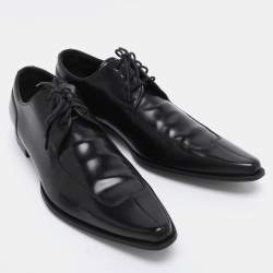 Pre Owned Dolce & Gabbana Black Leather Derby Size 40.5