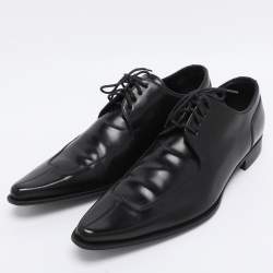 Pre Owned Dolce & Gabbana Black Leather Derby Size 40.5