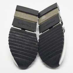 Pre Owned Dolce & Gabbana Black/White Knit Fabric Sorrento Slip On Sneakers Size 43.5