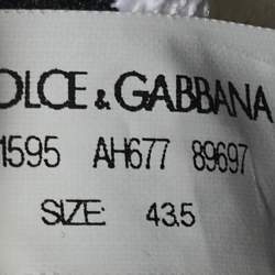 Pre Owned Dolce & Gabbana Black/White Knit Fabric Sorrento Slip On Sneakers Size 43.5