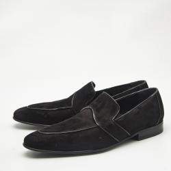 Pre Owned Dolce & Gabbana Black Suede Slip On Loafers Size 43