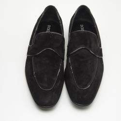 Pre Owned Dolce & Gabbana Black Suede Slip On Loafers Size 43