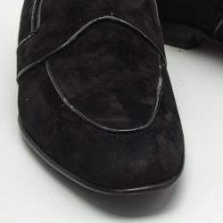 Pre Owned Dolce & Gabbana Black Suede Slip On Loafers Size 43