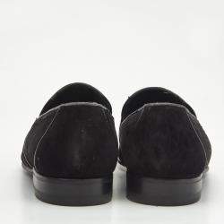 Pre Owned Dolce & Gabbana Black Suede Slip On Loafers Size 43