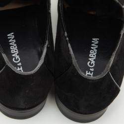 Pre Owned Dolce & Gabbana Black Suede Slip On Loafers Size 43
