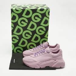 Pre Owned Dolce & Gabbana Pink Leather Daymaster Sneakers Size 41