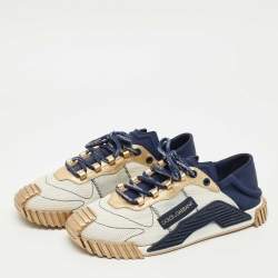 Pre Owned Dolce & Gabbana Tricolor Leather and Mesh Ns1 Lace Up Sneakers Size 46