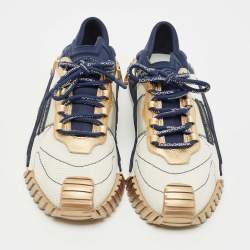 Pre Owned Dolce & Gabbana Tricolor Leather and Mesh Ns1 Lace Up Sneakers Size 46