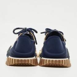 Pre Owned Dolce & Gabbana Tricolor Leather and Mesh Ns1 Lace Up Sneakers Size 46