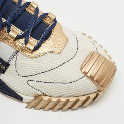 Pre Owned Dolce & Gabbana Tricolor Leather and Mesh Ns1 Lace Up Sneakers Size 46