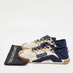 Pre Owned Dolce & Gabbana Tricolor Leather and Mesh Ns1 Lace Up Sneakers Size 46