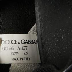 مملوكة مسبقًا Dolce & Gabbana Black Knit Fabric Sorrento Slip On Sneakers Size 42