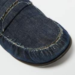 Pre Owned Dolce & Gabbana Navy Blue Denim Slip On Loafers Size 43
