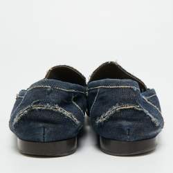Pre Owned Dolce & Gabbana Navy Blue Denim Slip On Loafers Size 43
