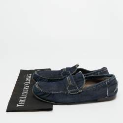 Pre Owned Dolce & Gabbana Navy Blue Denim Slip On Loafers Size 43