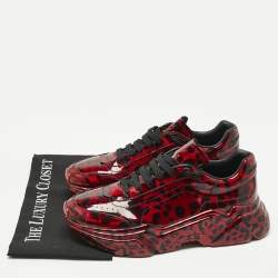 Pre Owned Dolce & Gabbana Black/Red Leather Daymaster Sneakers Size 43