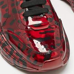 Pre Owned Dolce & Gabbana Black/Red Leather Daymaster Sneakers Size 43