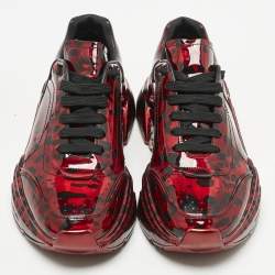 Pre Owned Dolce & Gabbana Black/Red Leather Daymaster Sneakers Size 43
