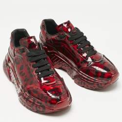 Pre Owned Dolce & Gabbana Black/Red Leather Daymaster Sneakers Size 43