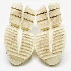 Pre Owned Dolce & Gabbana White Leather and Suede Super King Sneakers Size 40.5