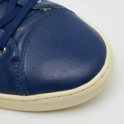 Pre Owned Dolce & Gabbana Blue Leather Low Top Sneakers Size 42