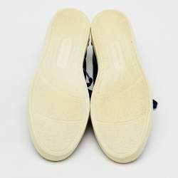 Pre Owned Dolce & Gabbana Blue Leather Low Top Sneakers Size 42