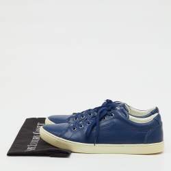 Pre Owned Dolce & Gabbana Blue Leather Low Top Sneakers Size 42