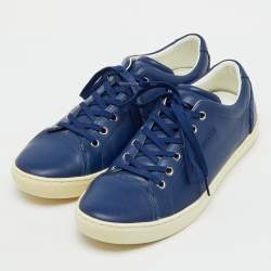 Pre Owned Dolce & Gabbana Blue Leather Low Top Sneakers Size 42