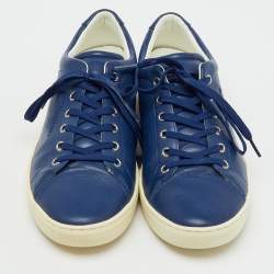Pre Owned Dolce & Gabbana Blue Leather Low Top Sneakers Size 42