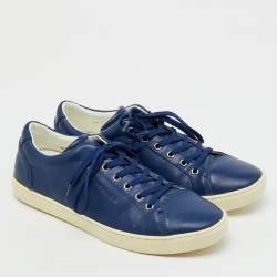 Pre Owned Dolce & Gabbana Blue Leather Low Top Sneakers Size 42