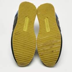 Pre Owned Dolce & Gabbana Multicolor Canvas and Leather Lace Up Sneakers Size 40