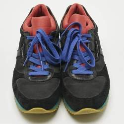 Pre Owned Dolce & Gabbana Multicolor Canvas and Leather Lace Up Sneakers Size 40