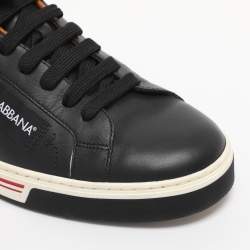 Pre Owned Dolce & Gabbana Black Leather Low Top Sneakers Size 41