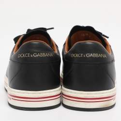 Pre Owned Dolce & Gabbana Black Leather Low Top Sneakers Size 41