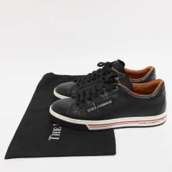 Pre Owned Dolce & Gabbana Black Leather Low Top Sneakers Size 41