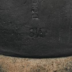 Pre Owned Dolce & Gabbana Black Woven Fabric Crochet Loafers Size 42.5