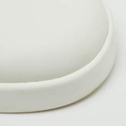 مملوكة مسبقًا حذاء رياضي دولتشي أند غابانا بورتوفينو جلدي أبيض/ذهبي مزين بتاج مقاس 44.5