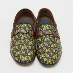 Pre Owned Dolce & Gabbana Multicolor Cactus Print Canvas and Leather Amalfi Smoking Slippers Size 41