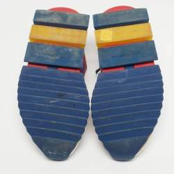 Pre Owned Dolce & Gabbana Black/Red Knit Fabric Sorrento Slip-On Sneakers Size 41.5