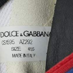 Pre Owned Dolce & Gabbana Black/Red Knit Fabric Sorrento Slip-On Sneakers Size 41.5