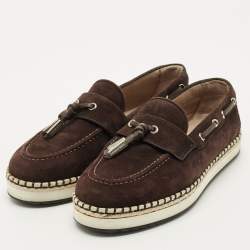 Pre Owned Dolce & Gabbana Brown Suede Slip On Espadrilles Size 39