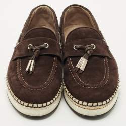 Pre Owned Dolce & Gabbana Brown Suede Slip On Espadrilles Size 39