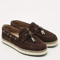 Pre Owned Dolce & Gabbana Brown Suede Slip On Espadrilles Size 39