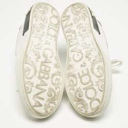 Pre Owned حذاء رياضي دولتشي أند غابانا منخفض من الأعلى بورتوفينو جلد أبيض مقاس 40