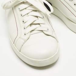 Pre Owned حذاء رياضي دولتشي أند غابانا منخفض من الأعلى بورتوفينو جلد أبيض مقاس 40