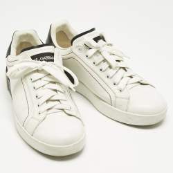 Pre Owned حذاء رياضي دولتشي أند غابانا منخفض من الأعلى بورتوفينو جلد أبيض مقاس 40