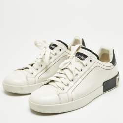 Pre Owned حذاء رياضي دولتشي أند غابانا منخفض من الأعلى بورتوفينو جلد أبيض مقاس 40