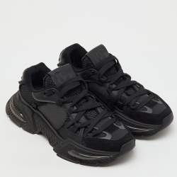 Pre Owned Dolce & Gabbana Black Suede, Leather and Mesh Airmaster Sneakers Size 42