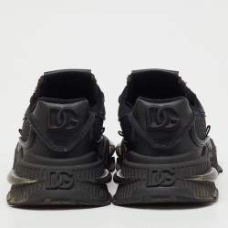 Pre Owned Dolce & Gabbana Black Suede, Leather and Mesh Airmaster Sneakers Size 42